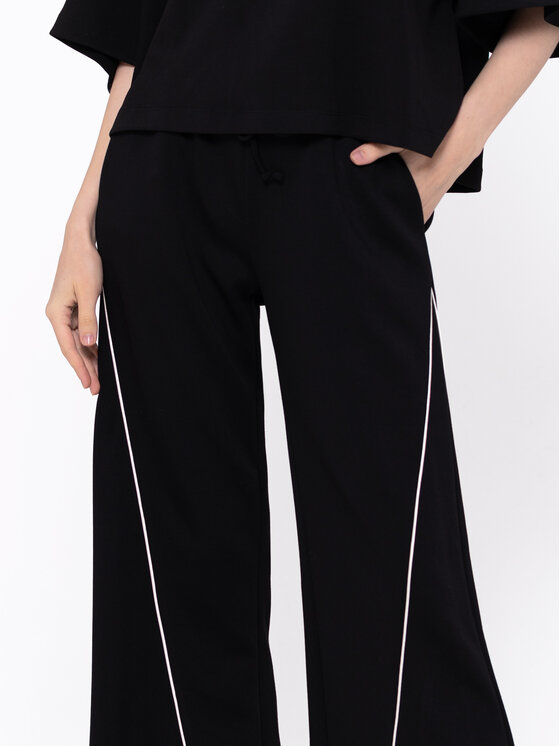 Miss LK Miss LK Spodnie materiałowe MISSLKS Czarny Wide Leg