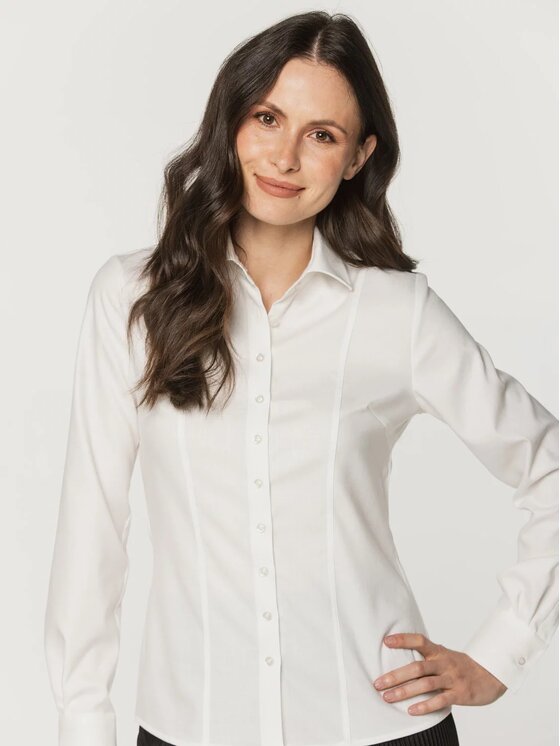 Willsoor Willsoor Koszula 61470 Biały Slim Fit