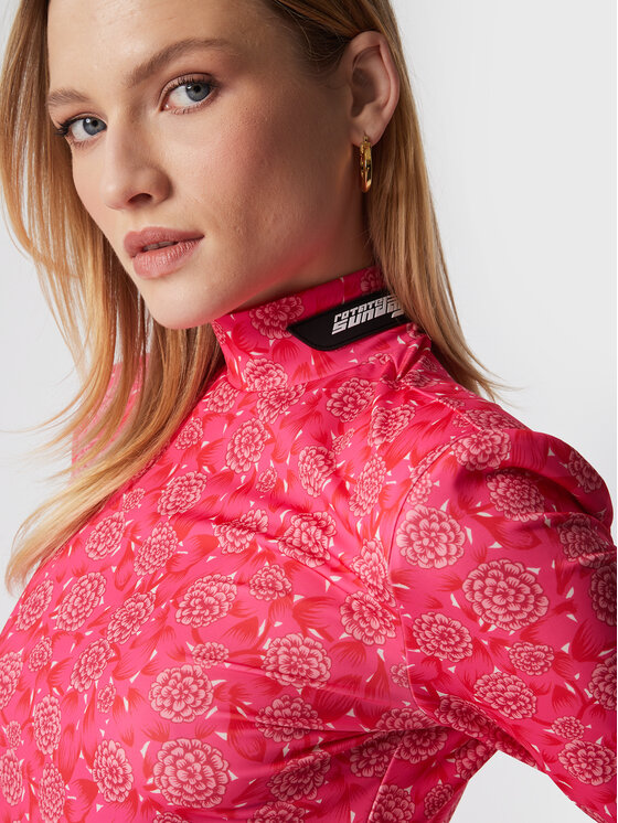ROTATE ROTATE Koktejlové šaty Mikiii RT2149 Růžová Slim Fit