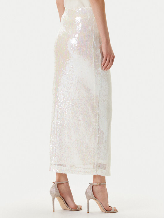 YAS YAS Maxi suknja Sequina 26037771 Écru Regular Fit