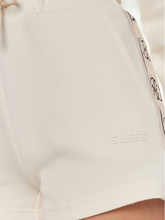 Guess Guess Sportiniai šortai Britney V3GD13 KB3P2 Écru Loose Fit