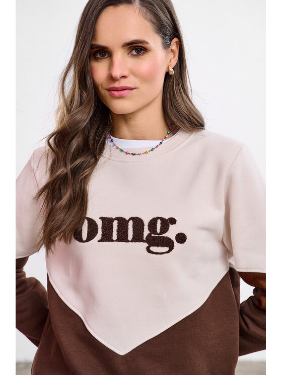 NAOKO NAOKO Bluza Oh My God Kremowy Reglan Fit