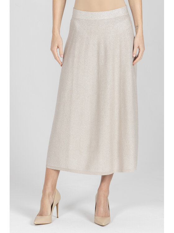 Deni Cler Milano Deni Cler Milano Spódnica midi T-DC-7016-F2-10-12-1 Beżowy A-Line Fit
