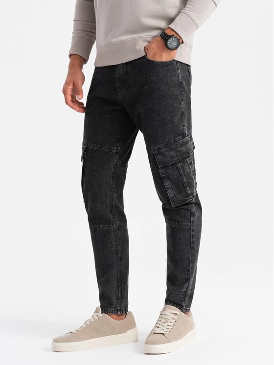 Ombre Ombre Jeansy P1079 Czarny Regular Fit