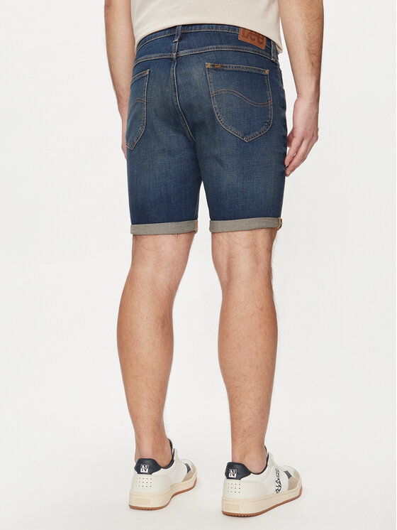 Lee Lee Szorty jeansowe Rider 112349233 Niebieski Slim Fit