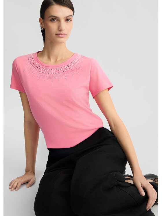 Liu Jo Liu Jo T-shirt TA5214JS003M9270 Rosa Regular Fit