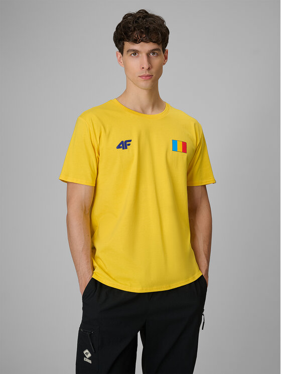 4F 4F T-Shirt TEAMWEAR Żółty Regular Fit