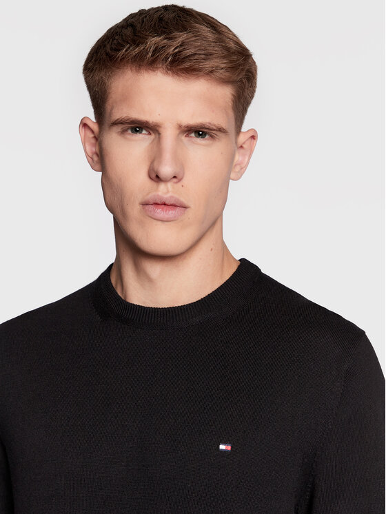 Tommy Hilfiger Tommy Hilfiger Svetr Pima MW0MW28046 Černá Regular Fit