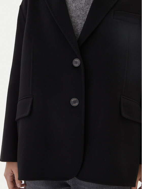 ViCOLO ViCOLO Płaszcz wełniany TF0005 Czarny Regular Fit