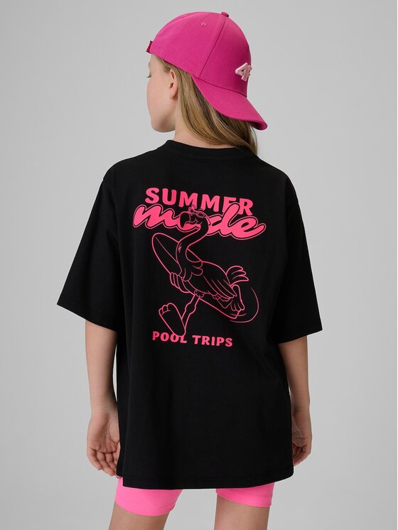 4F 4F T-Shirt POOLSIDE CLUB Czarny