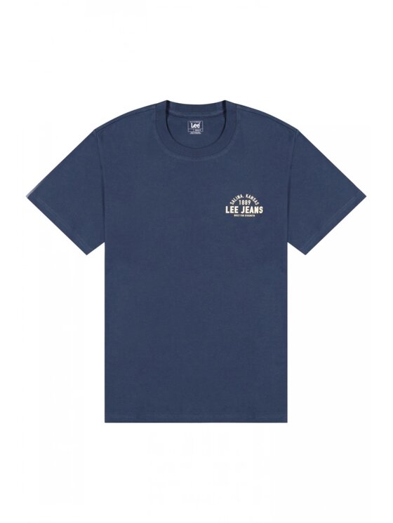 Lee Lee T-Shirt SMALL LOGO TEE Niebieski Regular Fit