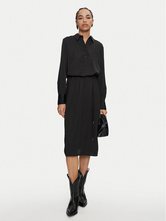 Calvin Klein Calvin Klein Rochie tip cămașă K20K207455 Negru Regular Fit
