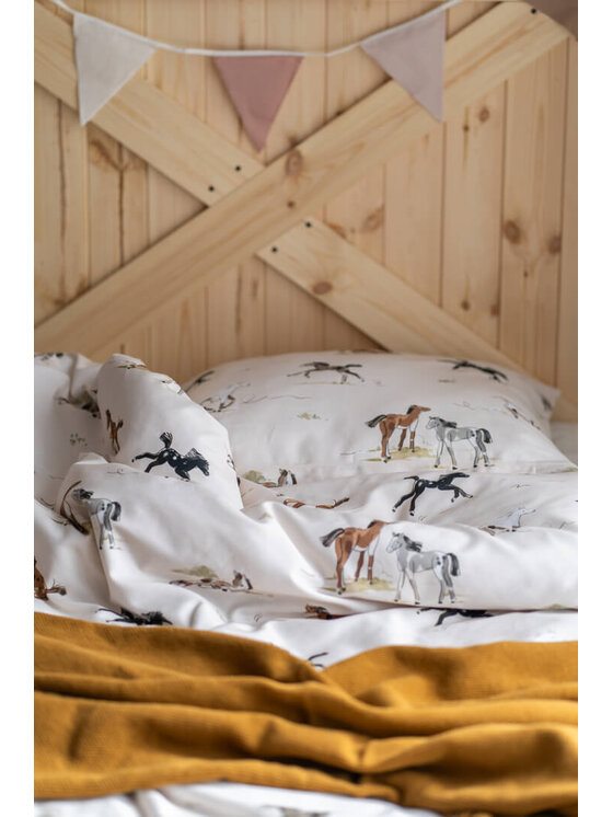 White pocket White pocket Komplet pościeli we wzory Beżowy
