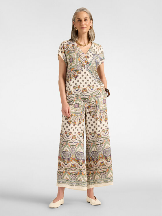 Elena Mirò Elena Mirò Spodnie materiałowe P087P000644N001 Kremowy Regular Fit
