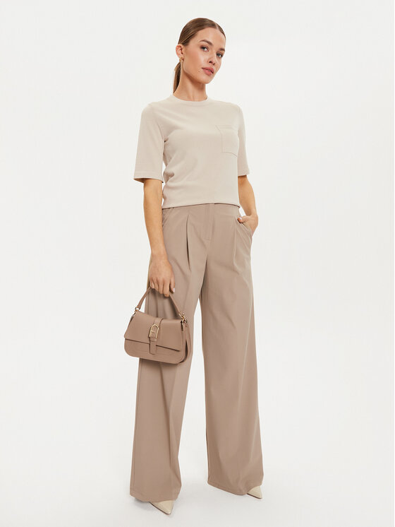 Max Mara Leisure Max Mara Leisure Текстилни панталони Bonn 2426786017 Бежов Relaxed Fit