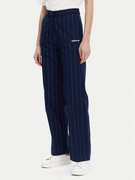 adidas adidas Szövet nadrág Pinstripe JJ3482 Sötétkék Regular Fit