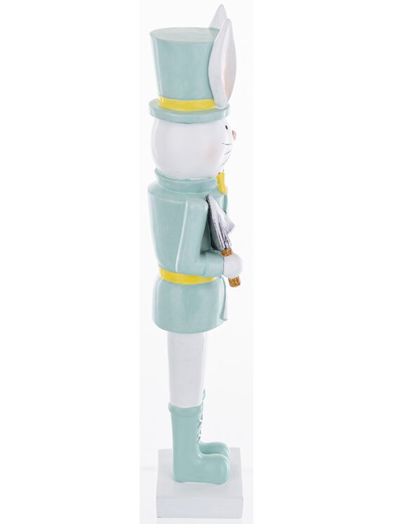 MIAhome MIAhome Figurka Królik w niebieskim mundurze 34x9x6 cm z marchewką i łopatką Kolorowy