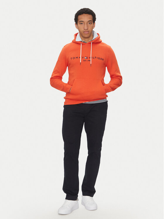 Tommy Hilfiger Tommy Hilfiger Pulóver Logo MW0MW11599 Narancssárga Regular Fit