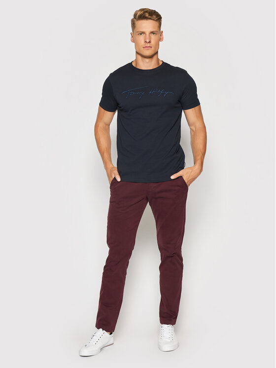 Tommy Hilfiger T-shirt Signature Graphic MW0MW18729 Bleu marine Regular Fit  • Modivo.fr
