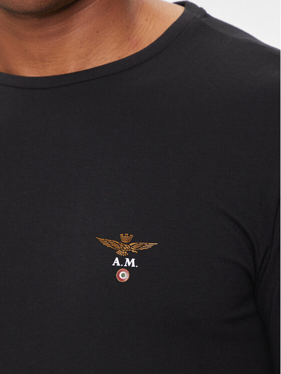 Aeronautica Militare Aeronautica Militare T-Shirt AM1UTI001 Czarny Regular Fit