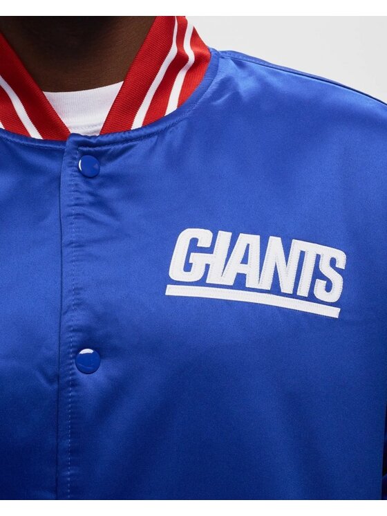 Mitchell & Ness Mitchell & Ness Bundy bomber HEAVYWEIGHT SATIN JACKET NEW YORK GIANTS Modrá Regular Fit