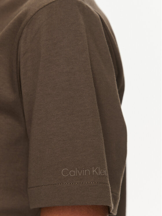 Calvin Klein Calvin Klein T-Shirt K20K205410 Brązowy Regular Fit