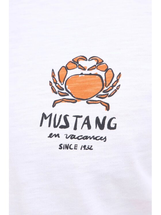 Mustang Mustang T-Shirt Style Austin Biały Regular Fit