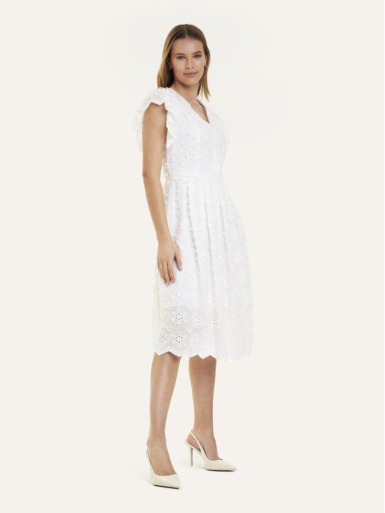KMX KMX Sukienka letnia 921960002 Biały Flare Fit
