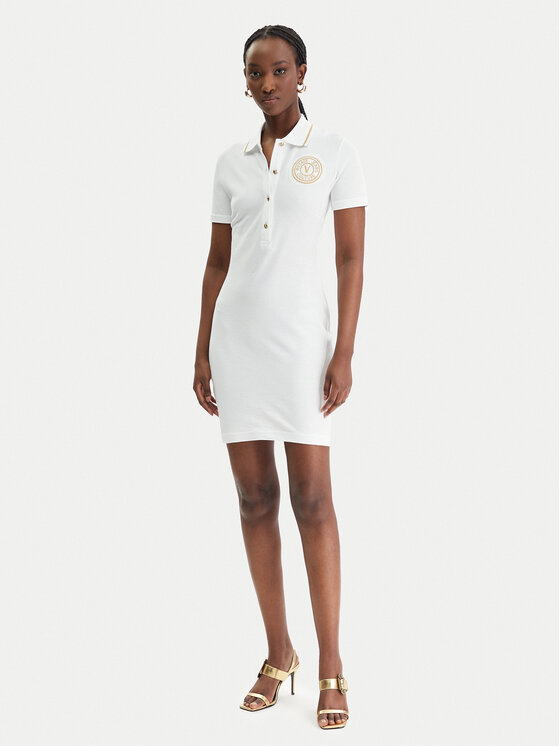 Versace Jeans Couture Versace Jeans Couture Ежедневна рокля 80HAOT03 CJ01T Бял Slim Fit