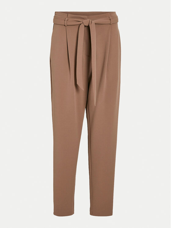 Vila Vila Pantaloni din material Clava 14100197 Maro Straight Fit