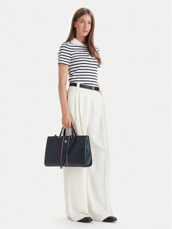 Tommy Hilfiger Tommy Hilfiger Дамска чанта Th Daily Satchel Corp AW0AW18644 Тъмносин