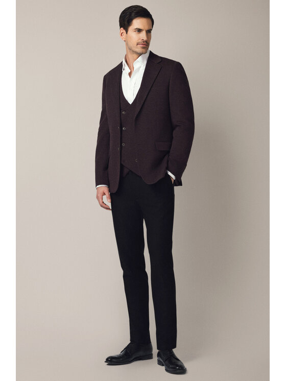 Lancerto Lancerto Marynarka Orticoli MA131225000017 Bordowy Slim Fit
