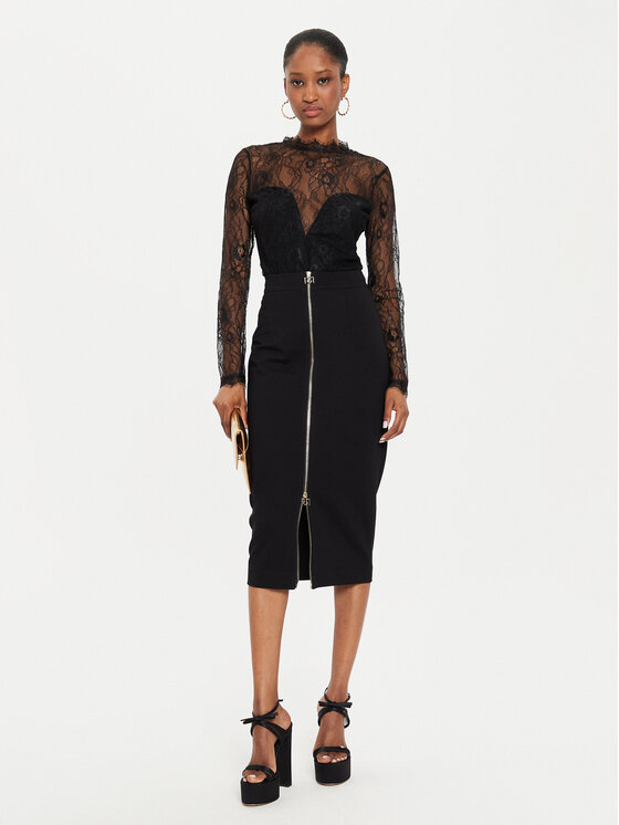 Rinascimento Rinascimento Fustă tip creion CFC0119884003 Negru Slim Fit