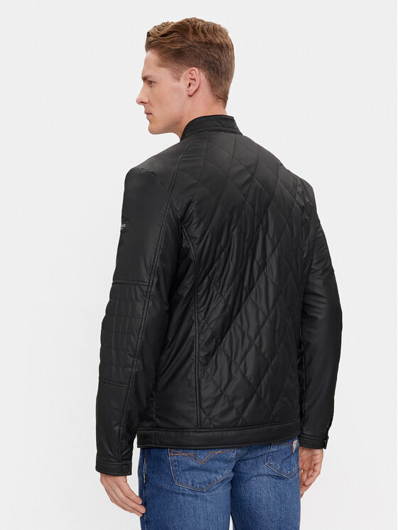 Guess Guess Μπουφάν από απομίμηση δέρματος Quilted M4RL01 WFHD0 Μαύρο Regular Fit