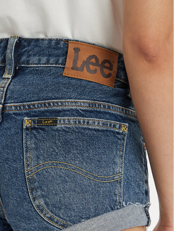 Lee Lee Szorty jeansowe Rider 112348989 Niebieski Slim Fit