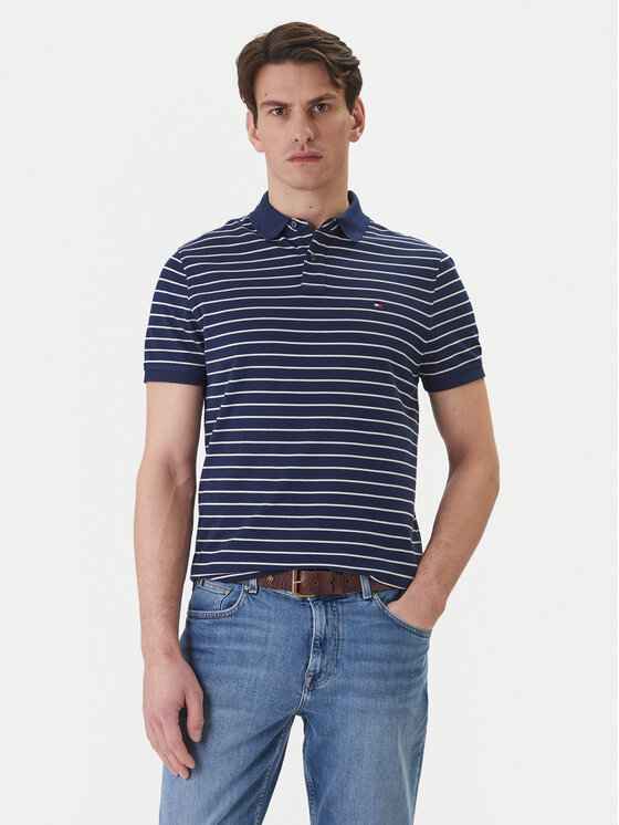 Tommy Hilfiger Tommy Hilfiger Polo särk 1985 MW0MW17770 Tumesinine Regular Fit
