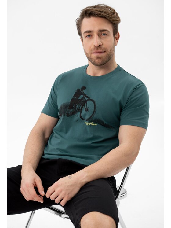 Volcano Volcano T-Shirt T-DAREN Niebieski Regular Fit
