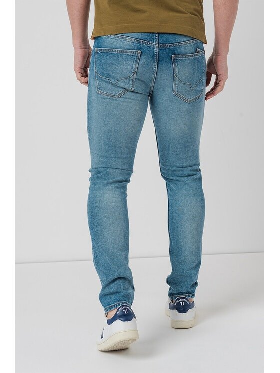 Pepe Jeans Pepe Jeans Kalhoty z materiálu PM2076492 000 Modrá Slim Fit