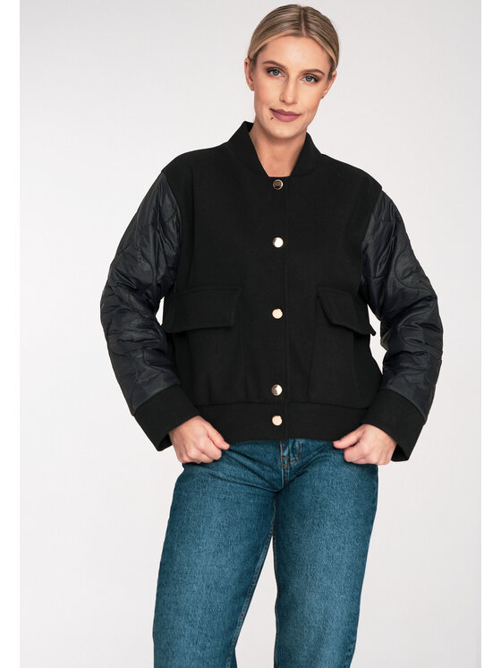 Kurtka bomber FIGL, Rozmiar S/M, Czarny, M1097
