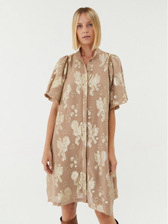 bruuns bazaar robe chemise philly bbw3610 beige loose fit
