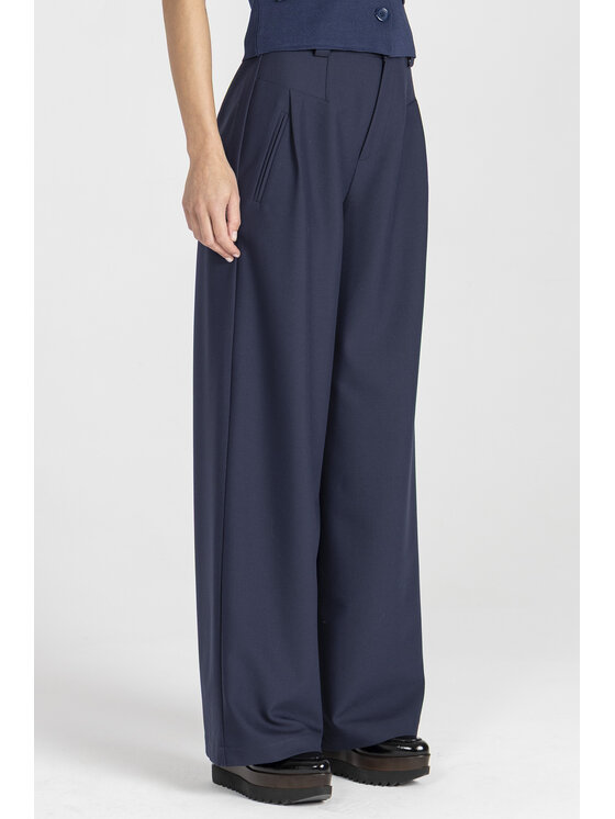 Deni Cler Milano Deni Cler Milano Spodnie materiałowe T-DC-5263-E5-40-58-1 Granatowy Loose Leg
