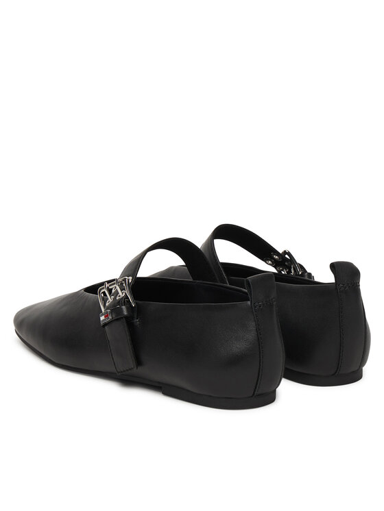 Tommy Jeans Tommy Jeans Балеринки Tjw Ballerina Buckle EN0EN03019 Черен