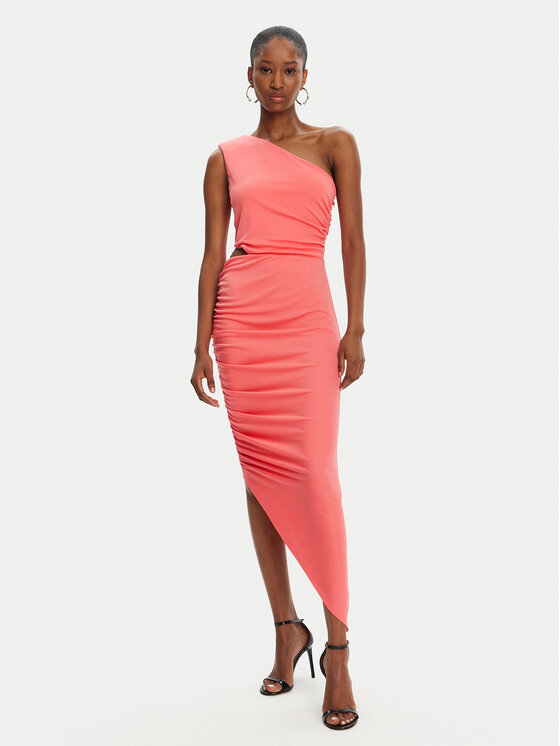 Patrizia Pepe Koktejlové šaty 2A2919 J280 R854 Koralová Regular Fit