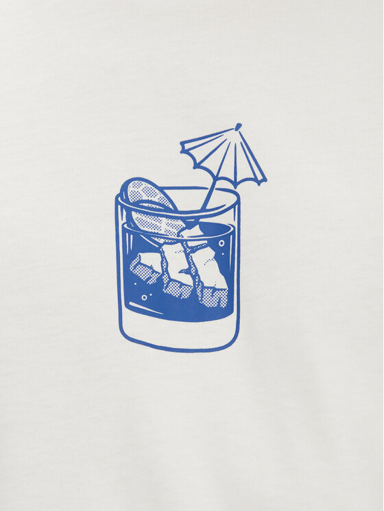 adidas adidas T-Shirt Lounge Drink Graphic JJ4013 Biały Regular Fit