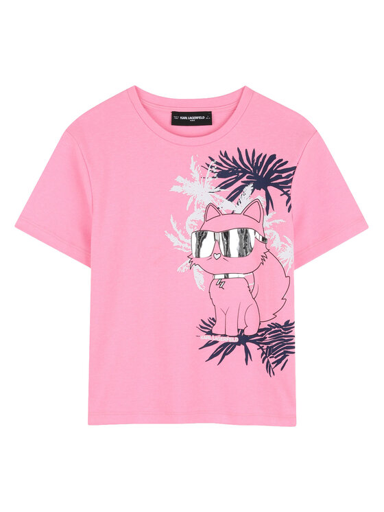 Karl Lagerfeld Kids Tricou Z31161 S Roz Regular Fit
