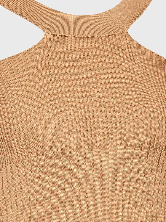 Vestito di maglia 3M7761 Beige Slim Fit