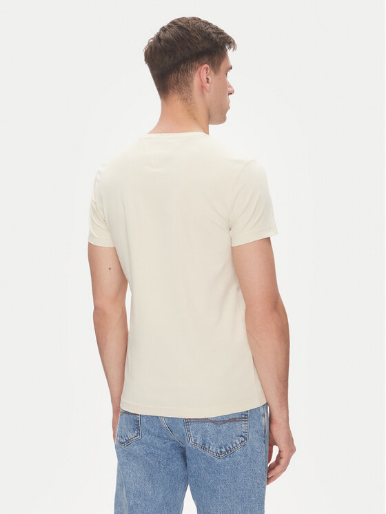 Tommy Hilfiger Tommy Hilfiger Tričko MW0MW10800 Béžová Slim Fit