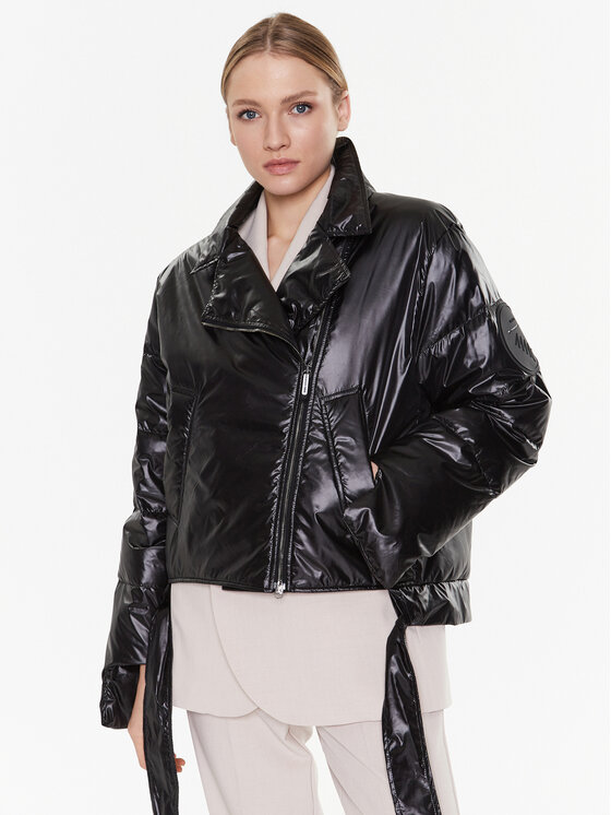 MMC Studio MMC Studio Daunenjacke Biker Schwarz Relaxed Fit