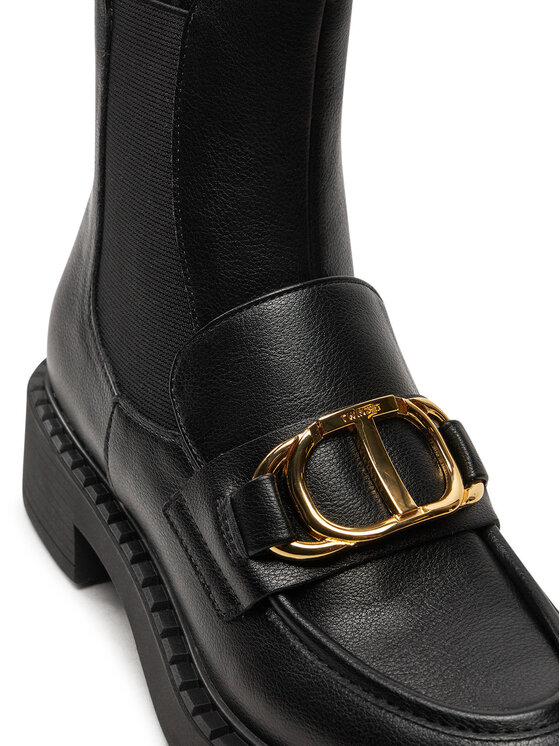 TWINSET TWINSET Kotníková obuv s elastickým prvkem 242TCP032 Černá