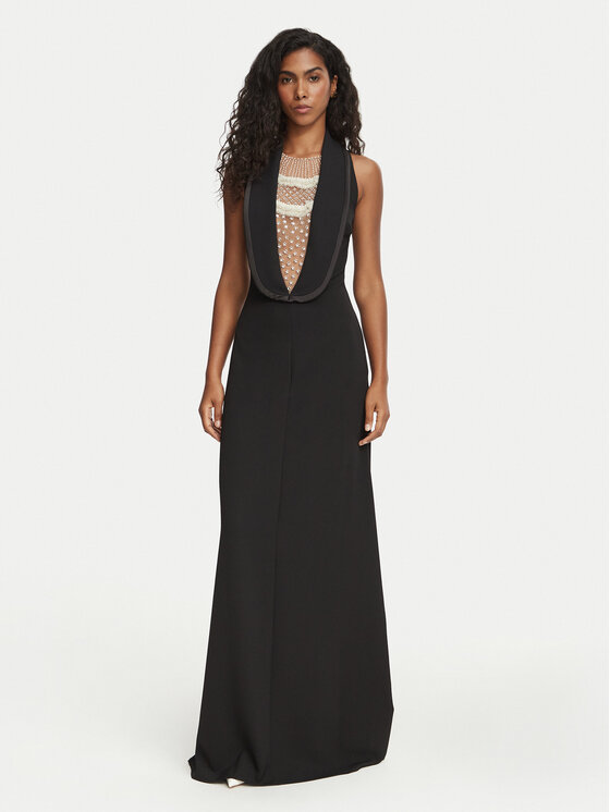 Elisabetta Franchi Elisabetta Franchi Sukienka wieczorowa AB-R16-67E2-V750 Czarny Slim Fit